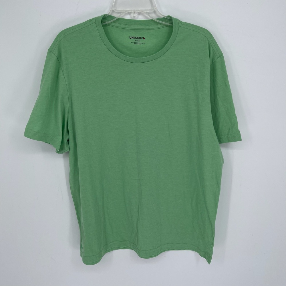 UNTUCKit Men's Green Short Sleeve Crew Neck Cotton Blend Classic T-Shirt Size XL